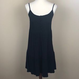 Mossimo Ribbed Little Black Dress w/Front Buttons - Size Small